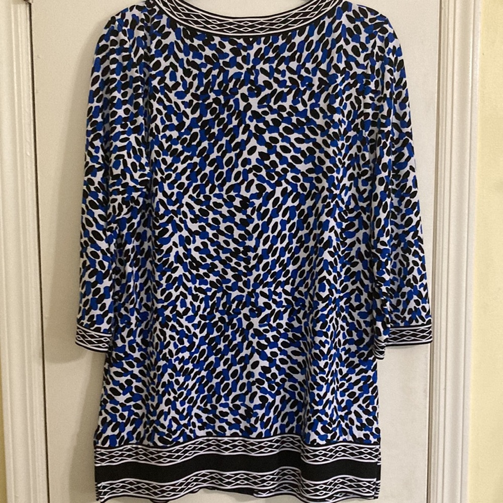 Dana Buchman Stretchy Diamond/Splotch Tunic - Picture 5 of 11